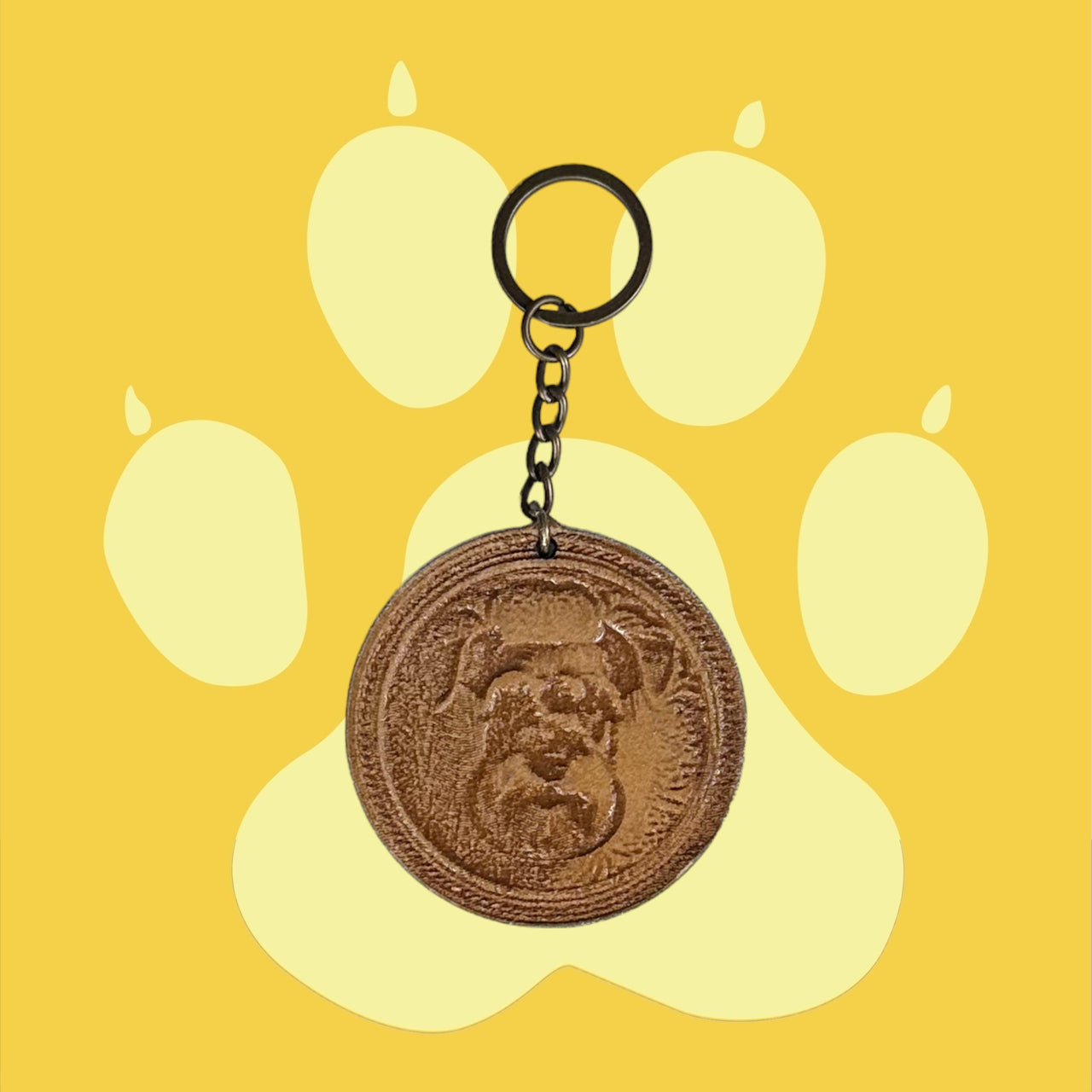 Schnauzer 3D Dog Portrait Keychain - Unicorn Fart Productions