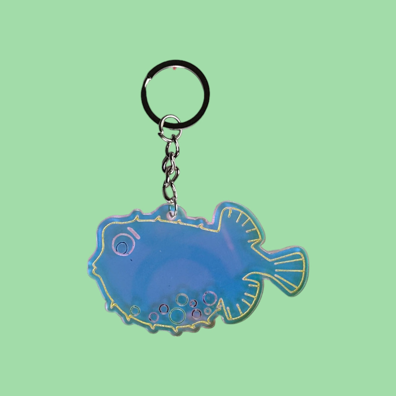 Fish Shaped Keychain - Acrylic - Translucent - Colour Changing - Unicorn Fart Productions