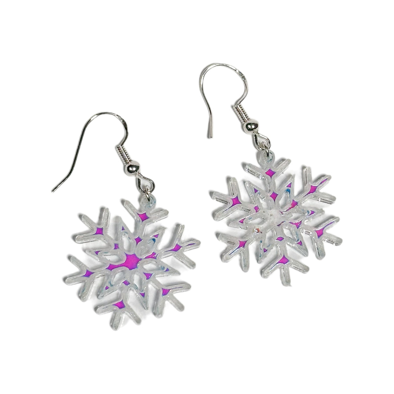 Colour Changing Snowflake Earrings - Unicorn Fart Productions