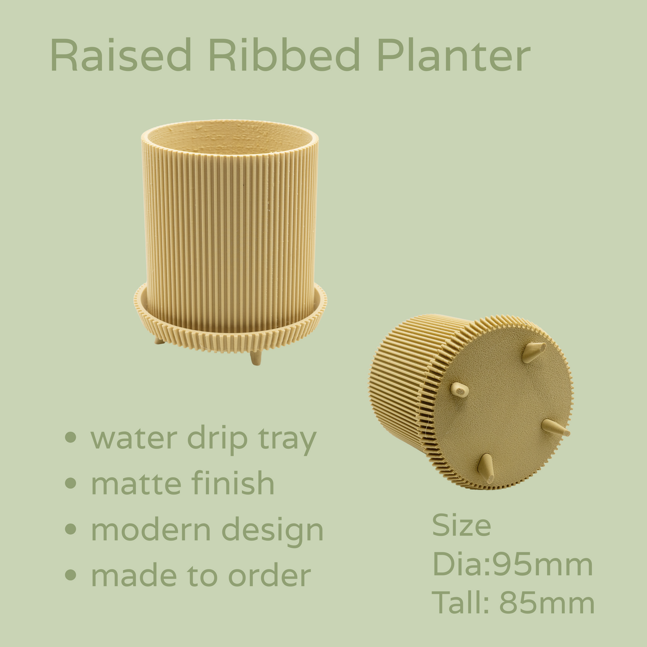 Ribbed planter with legs