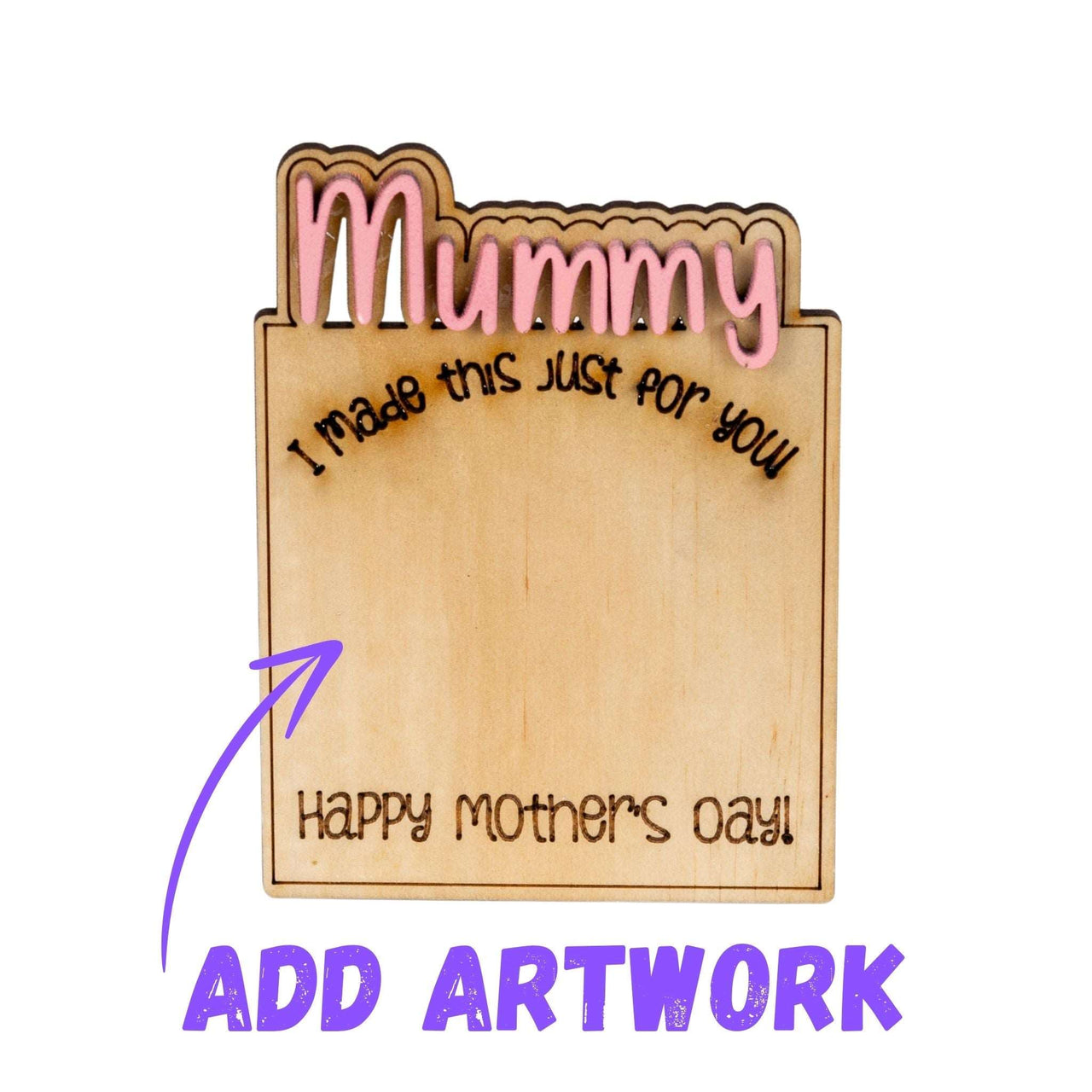 Custom Mother Days Timber sign - show off Kids Artwork - Unicorn Fart Productions