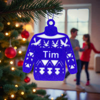 Personalised Xmas Jumper Ornament - Unicorn Fart Productions