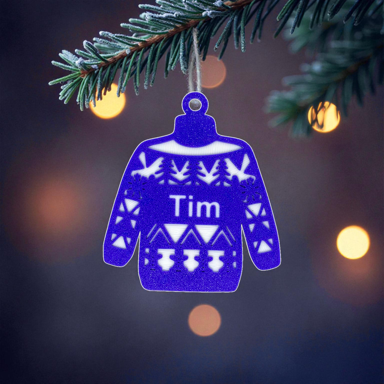 Personalised Xmas Jumper Ornament - Unicorn Fart Productions