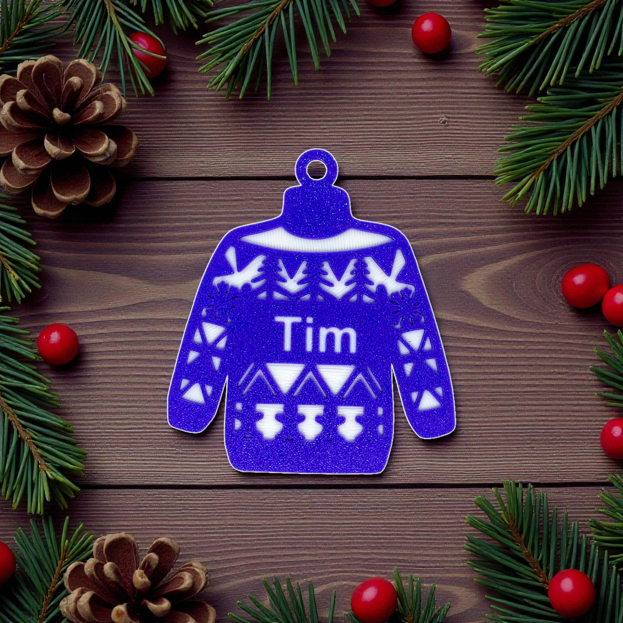 Personalised Xmas Jumper Ornament - Unicorn Fart Productions