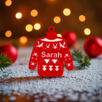 Personalised Christmas Jumper Ornament - Unicorn Fart Productions