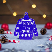 Personalised Xmas Jumper Ornament - Unicorn Fart Productions
