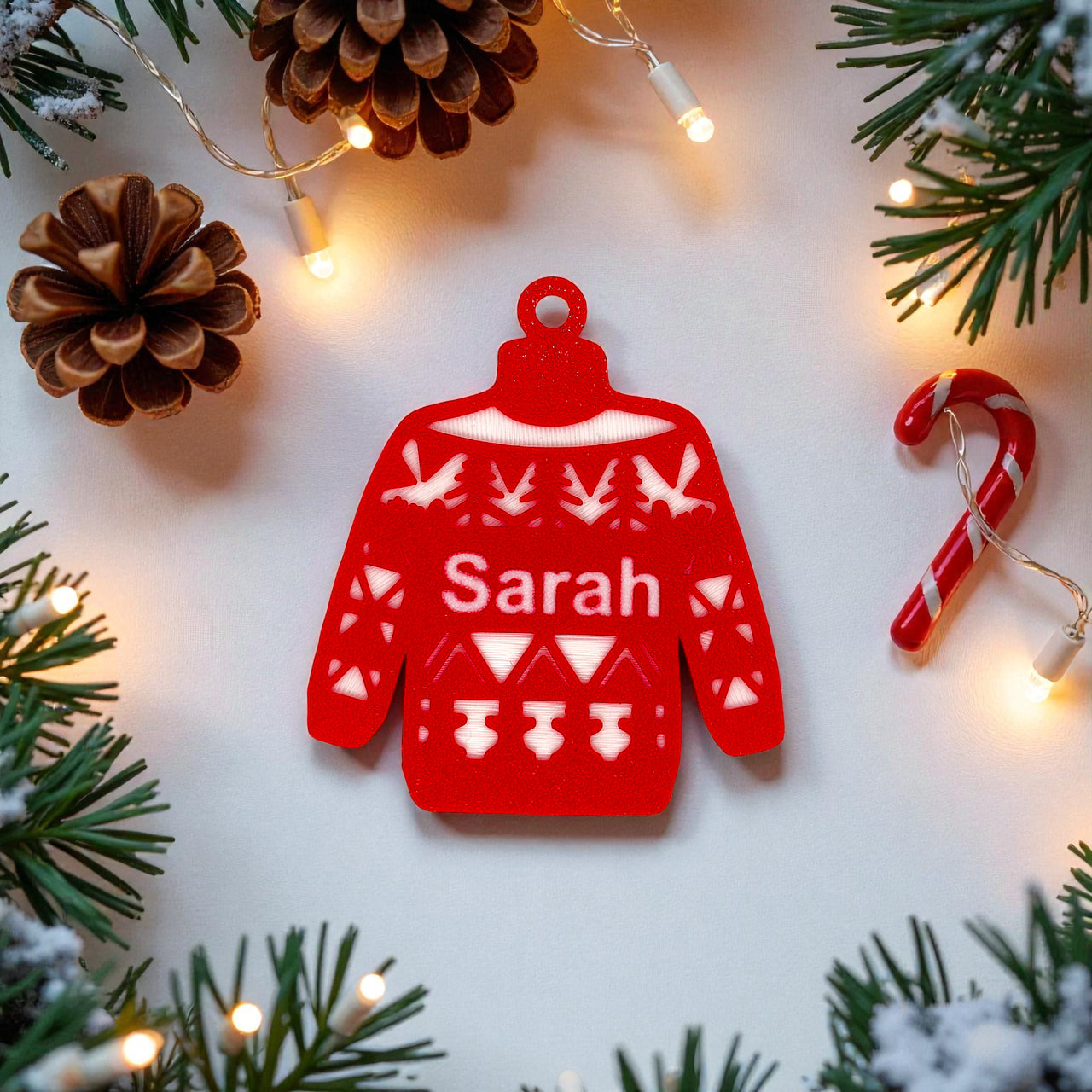 Personalised Christmas Jumper Ornament - Unicorn Fart Productions