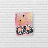 Thumbnail for Handmade faux leather earrings - Pattern Circle - Unicorn Fart Productions