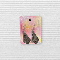 Thumbnail for Handmade faux leather earrings - Black Diamond Sparkles - Unicorn Fart Productions