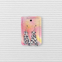 Thumbnail for Handmade faux leather earrings - Cow Print Dangles - Unicorn Fart Productions