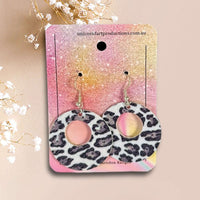 Thumbnail for Handmade faux leather earrings - Pattern Circle - Unicorn Fart Productions