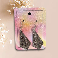 Thumbnail for Handmade faux leather earrings - Black Diamond Sparkles - Unicorn Fart Productions