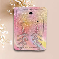 Thumbnail for Handmade faux leather earrings - White Sparkle Dangles - Unicorn Fart Productions