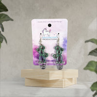 Thumbnail for Handmade Wooden Earrings - Cactus in a pot