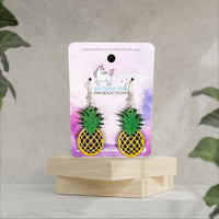 Thumbnail for Handmade Wooden Earrings - Upright Pineapples