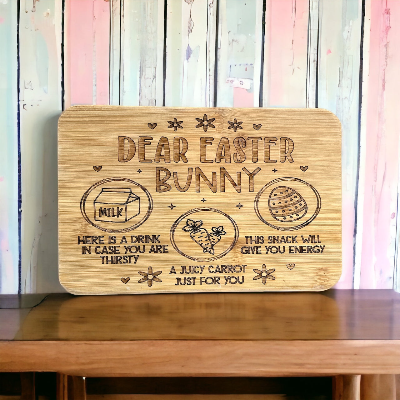 Small Wooden Board - Dear Santa\Easter Bunny Treats - Perfect Gift - Style 3