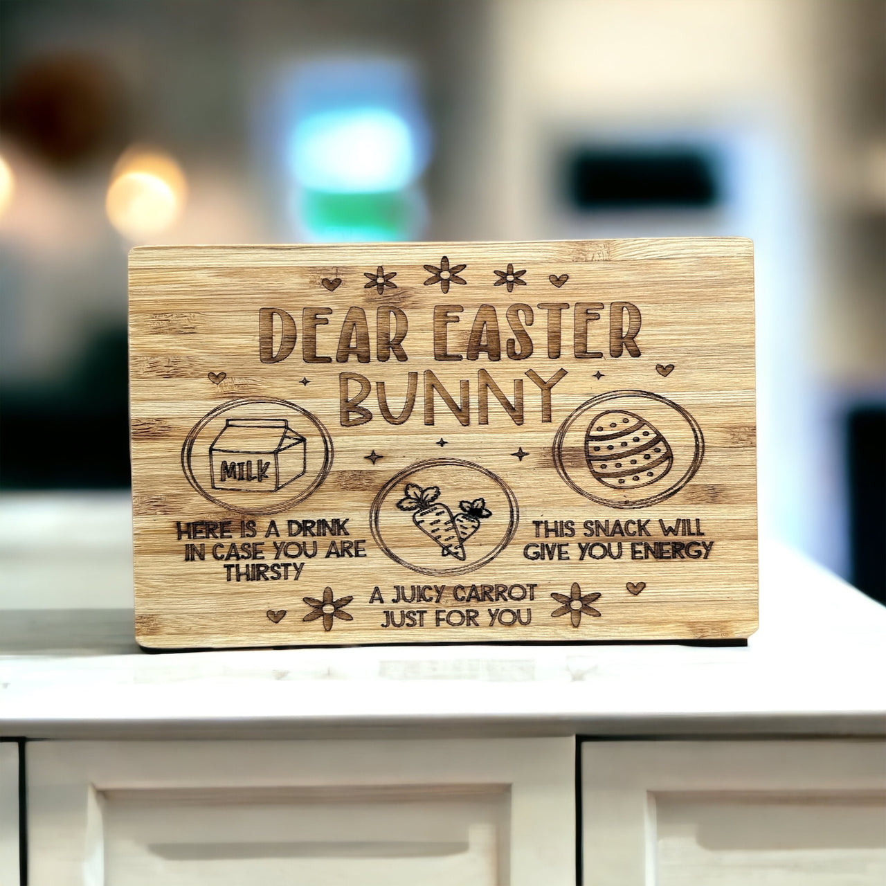Small Wooden Board - Easter Bunny Treats - Perfect Gift