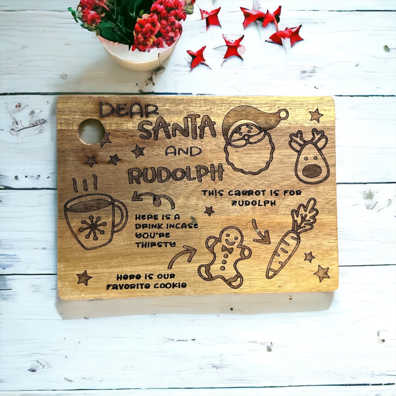 Small Wooden Board - Dear Santa\Easter Bunny Treats - Perfect Gift