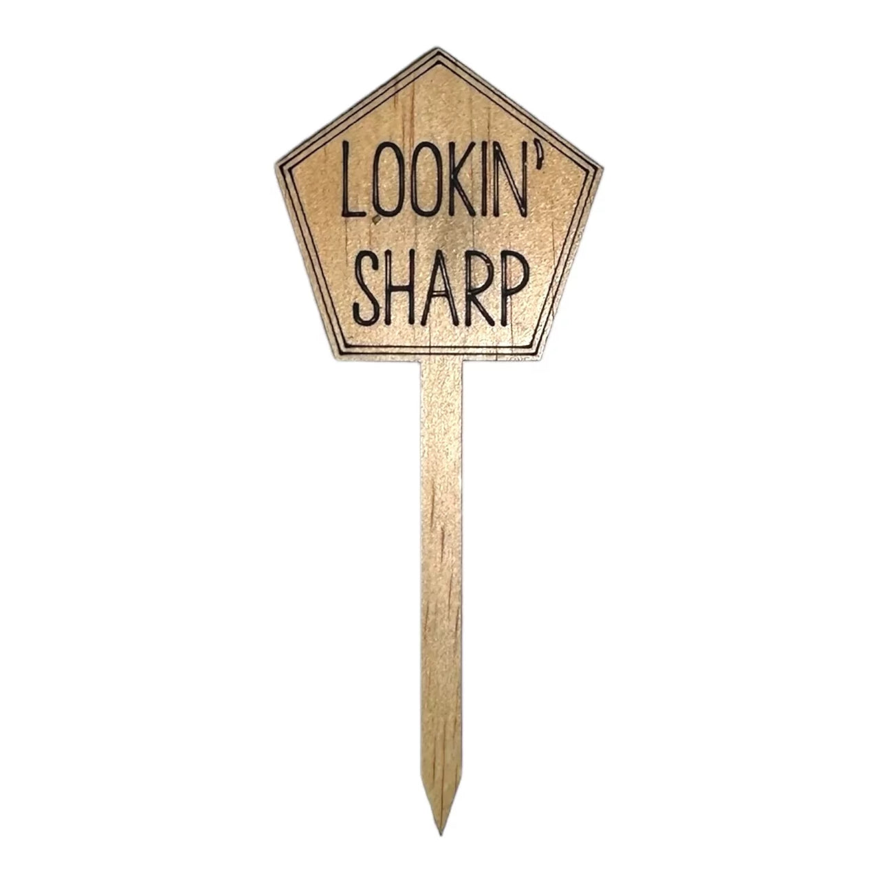 Funny Plant Stakes - Made from Sustainable Timber - Looking Sharp - Unicorn Fart Productions
