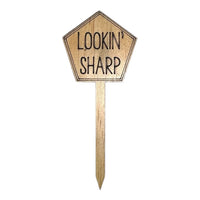 Funny Plant Stakes - Made from Sustainable Timber - Looking Sharp - Unicorn Fart Productions