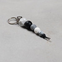 Thumbnail for Hand Crafted silicone key chain with clip - White Marble Hex