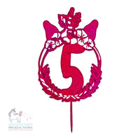 Thumbnail for Birthday Cake Topper - Pink Glitter Unicorn - Five - 5