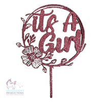 Thumbnail for Its a Girl Cake Topper - Pink Glitter