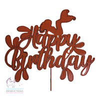 Thumbnail for Birthday Cake Topper - Happy Birthday Mermaid - Orange