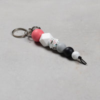 Thumbnail for Hand Crafted silicone key chain with clip - Pink Ball
