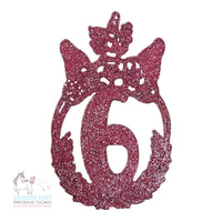 Thumbnail for Birthday Cake Topper - Pink Glitter Unicorn - Six - 6