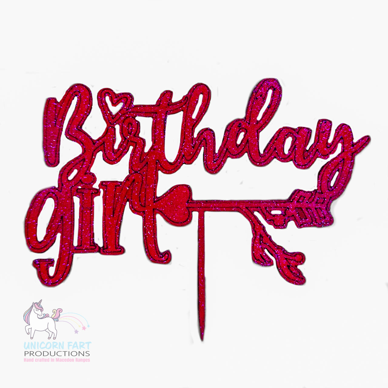 Birthday Cake Topper - Pink Glitter - Birthday Girl