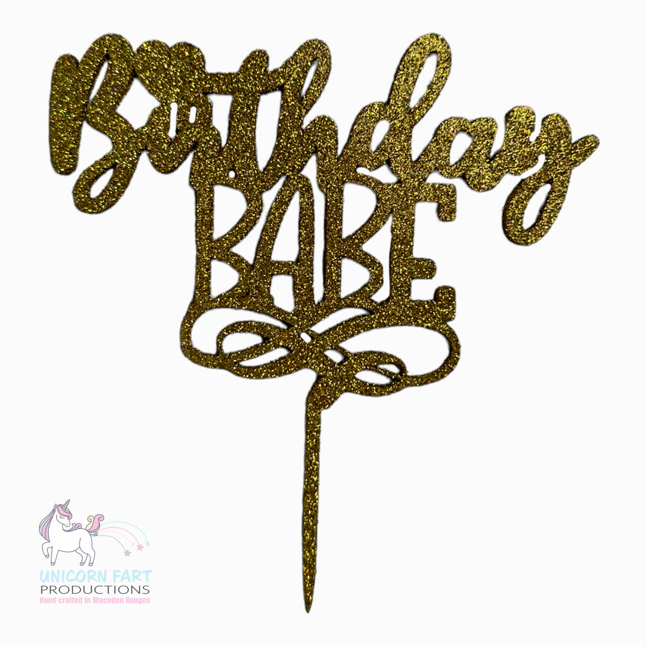 Birthday Cake Topper - Gold Glitter - Birthday Babe