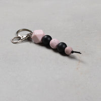 Thumbnail for Hand Crafted silicone key chain with clip - Light Pink Hex