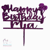 Thumbnail for Birthday Cake Topper - Happy Birthday - Glitter - Personalised